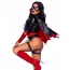 Костюм героини Leg Avenue Bat Woman Bodysuit, черно-красный: боди + пояс с гартерами + накидка + маска на глаза - Фото №5