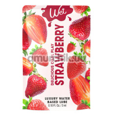 Оральний лубрикант Wet Delicious Oral Play Strawberry - полуниця, 3 мл - Фото №1