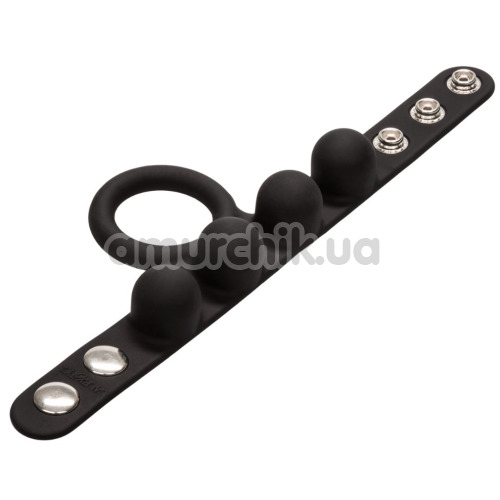 Ерекційне кільце для члена Weighted Silicone Medium C-Ring Ball Stretcher, чорне