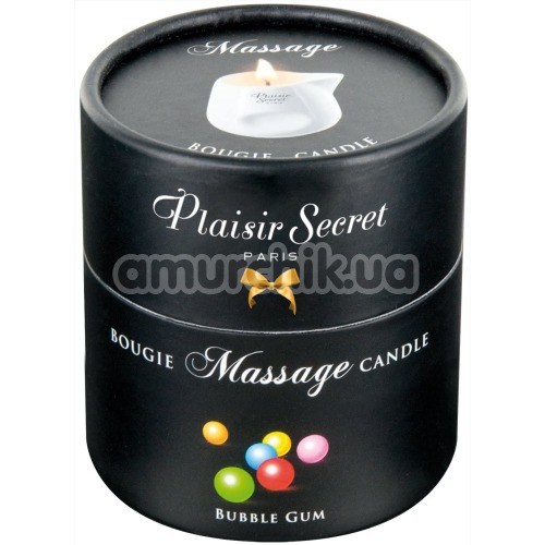 Масажна свічка Plaisir Secret Paris Bougie Massage Candle Bubble Gum - жуйка, 80 мл