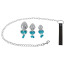 Набор из 3 анальных пробок с голубым кристаллом и поводком Butt Plug Set With A Leash, серебряный - Фото №2