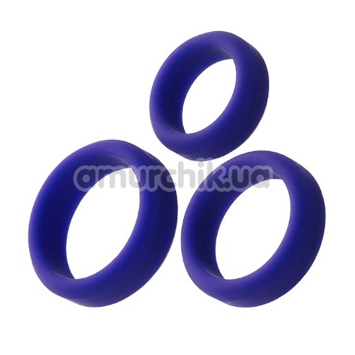 Набор из 3 эрекционных колец A-Toys Cock Rings Set 768015, фиолетовый - Фото №1