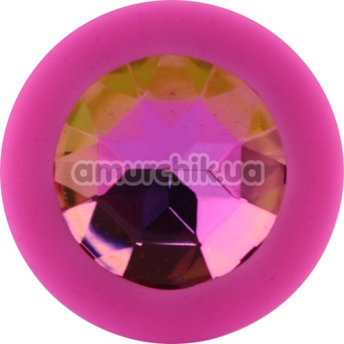 Анальная пробка с радужным кристаллом SWAROVSKI Zcz, розовая