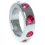 Эрекционное кольцо с розовыми кристаллами Boss Series Metal Ring Diamonds Medium, серебряное - Фото №2