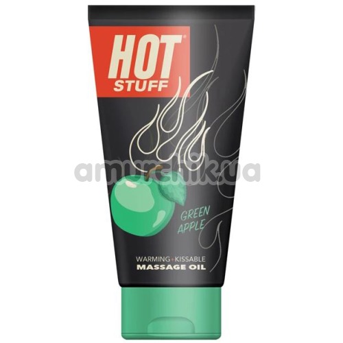 Массажное масло Hot Stuff Warming Kissable Massage Oil с согревающим эффектом - яблоко, 177 мл