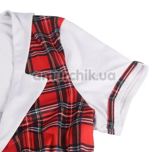 Костюм школярки Star Nigh Schoolgirl Set, червоно-білий: топ + трусики + краватка
