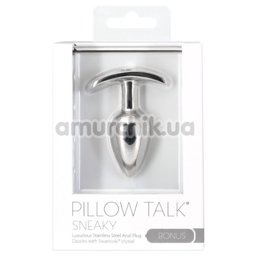 Анальная пробка Pillow Talk Sneaky + вибропуля Power Bullet, серебряная
