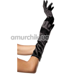 Рукавички Elbow Length Satin Gloves, чорні - Фото №1