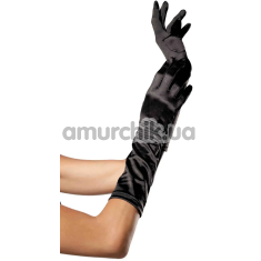 Рукавички Elbow Length Satin Gloves, чорні - Фото №1