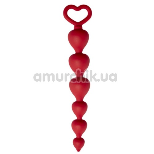 Анальная цепочка Core Heart Ray, красная - Фото №1