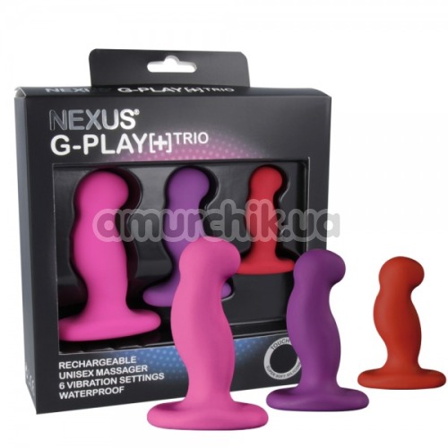 Набір з 3 вібростимуляторів простати Nexus G-Play Plus Trio, різнокольоровий