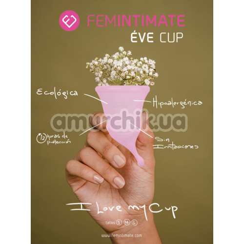 Менструальная чаша Femintimate Eve Cup L с загнутым кончиком, розовая