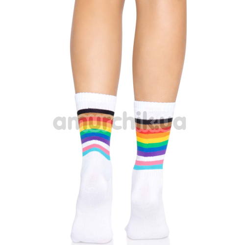 Носки Leg Avenue Pride Rainbow, белые