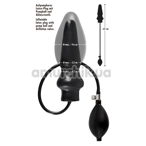 Анальний розширювач Inflatable Latex - Plug, чорний