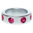 Эрекционное кольцо с розовыми кристаллами Boss Series Metal Ring Diamonds Medium, серебряное - Фото №4