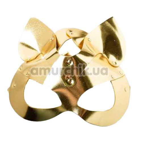 Маска Кішечки DS Fetish Leather Cat Mask, золота