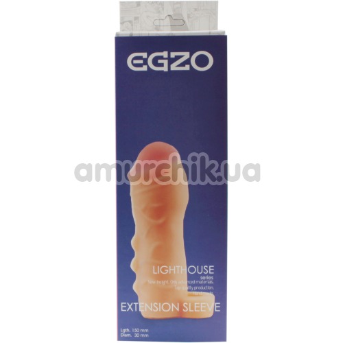 Насадка на пенис Egzo 16.5 см, телесная