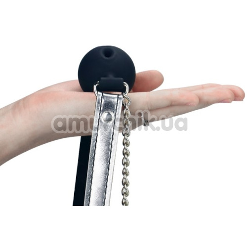 Кляп з затискачами для сосків Bondage Fetish Breathable Ball Gag With Nipple Clamp, чорний