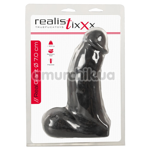 Фалоімітатор Realistixxx Real Giant 7 см, чорний