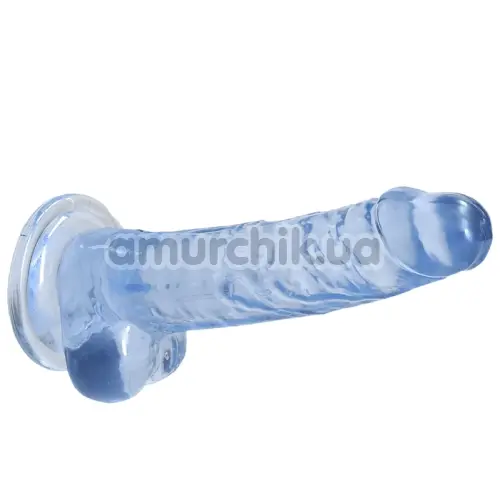 Фалоімітатор Realrock Crystal Clear Dildo Realistic 7, блакитний