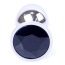 Анальная пробка с черным кристаллом Exclusivity Jewellery Silver Plug, серебряная - Фото №3