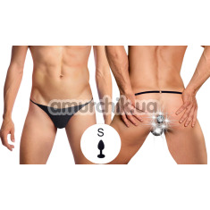 Труси чоловічі з анальною пробкою Art of Sex Sexy Panties With Silicone Plug S, чорні - Фото №1