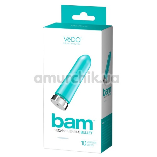 Клиторальный вибратор VeDO Bam Rechargeable Bullet, бирюзовый
