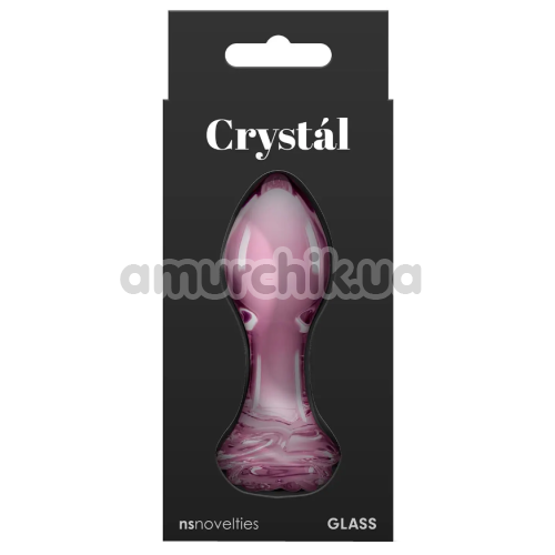 Анальна пробка Crystal Glass Rose, рожева