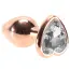 Анальная пробка с прозрачным кристаллом Rear Assets Rose Gold Heart S, розово-золотая - Фото №3