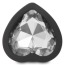Анальная пробка с прозрачным кристаллом Silicone Jewelled Butt Plug Heart Small, черная - Фото №4