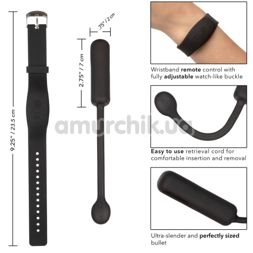 Виброяйцо Wristband Remote Petite Bullet, черное
