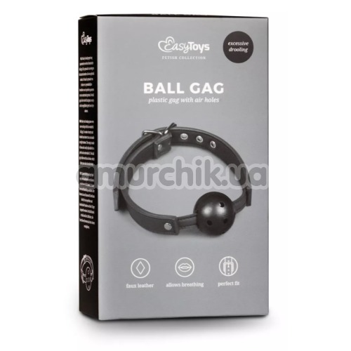 Кляп Easy Toys Ball Gag Plastic Gag With Air Holes, чорний