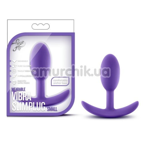 Анальная пробка Luxe Wearable Vibra Slim Plug Small, фиолетовая