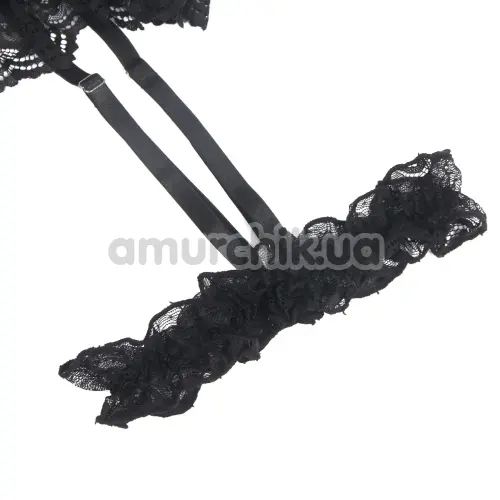 Боди с подвязками Star Night Mesh & Lace Garter Teddy, черное