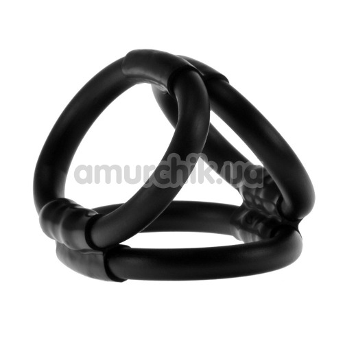 Эрекционное кольцо Tri3Ring Cock Cage, черное - Фото №1
