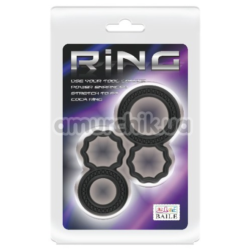 Набор из 2 эрекционных колец Ring BI-0507, чёрный