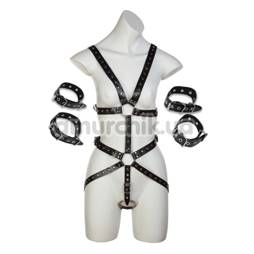 Комплект BDSM Пикантные Штучки мужской: боди + манжеты - Фото №1