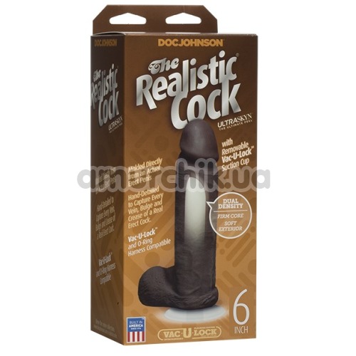 Фалоімітатор The Realistic Cock Ultraskyn 6 Inch, коричневий