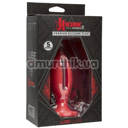 Анальная пробка Kink Lube Luge Premium Silicone Plug 5, красная