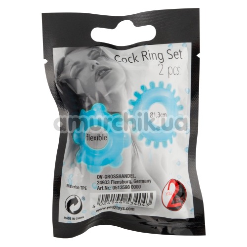 Набір з 2 ерекційних кілець Cock Ring Set, блакитний