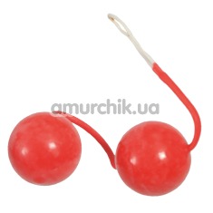 Вагинальные шарики Jiggle Latex Orgasm Balls - красные - Фото №1