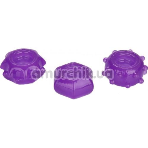 Набор из 3 эрекционных колец Reversible Ring Set, фиолетовый