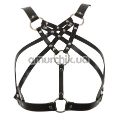 Портупея Zado Fetish Leather Chest Harness, черная - Фото №1