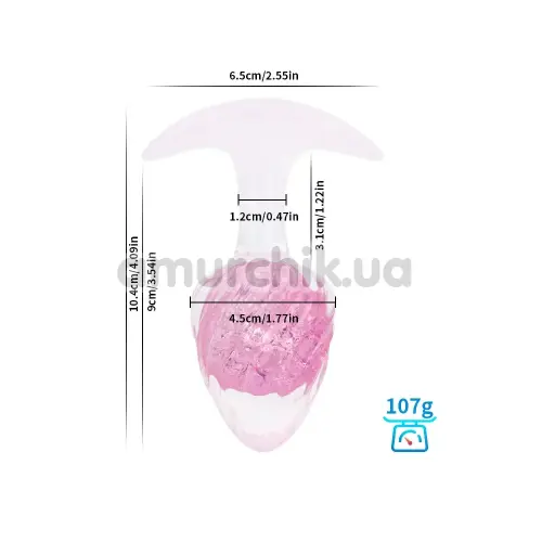 Анальная пробка Liebe Seele Crystal Icecream-Shaped Anal Plug Large, розовая