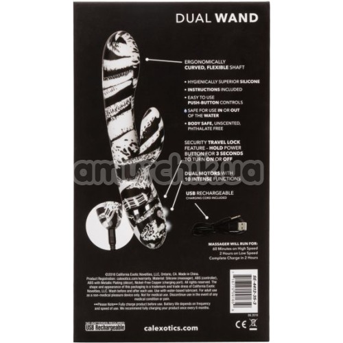 Вибратор Hype Dual Wand, черно-белый