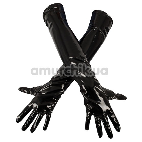 Перчатки блестящие Black Level, черные