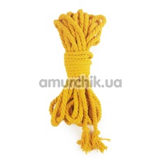 Мотузка бавовняна Art of Sex BDSM 8m, жовта - Фото №1