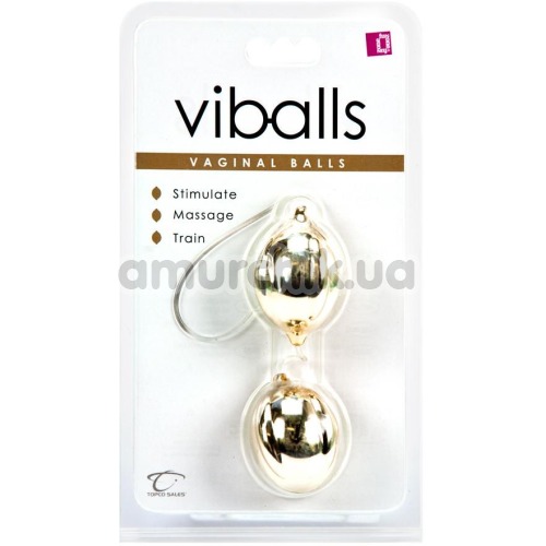 Вагинальные шарики ViBalls Duo, золотые
