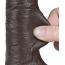 Фаллоимитатор Sliding-Skin Dual Layer Dong 7.5 с мошонкой, коричневый - Фото №13
