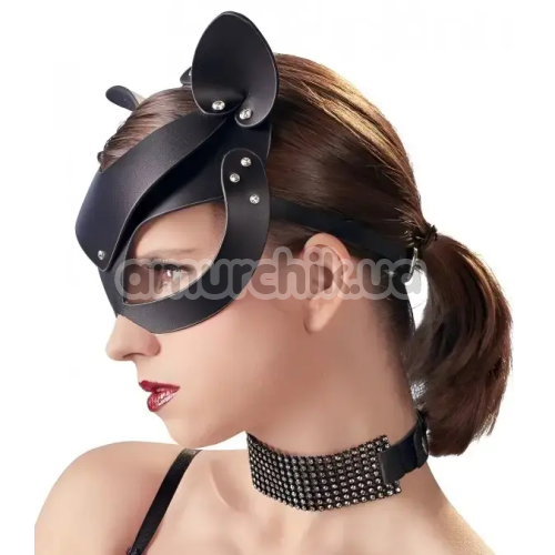 Маска Кошечки Cat Woman Leather Mask, чорна